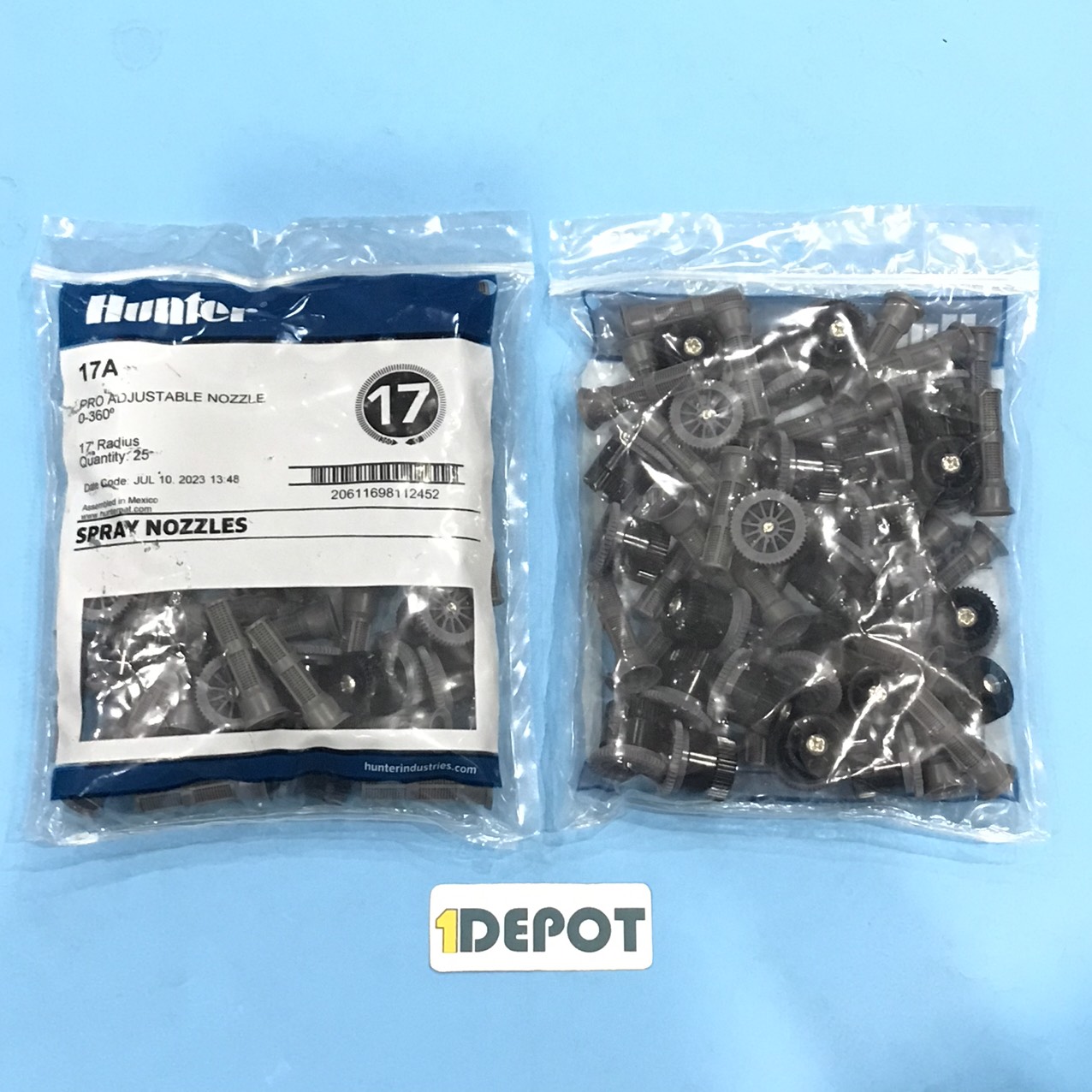 Đầu van tưới Hunter 17A, bán kính 5.2m, góc tưới 0° - 360°, áp lực đề nghị : 2.1bar