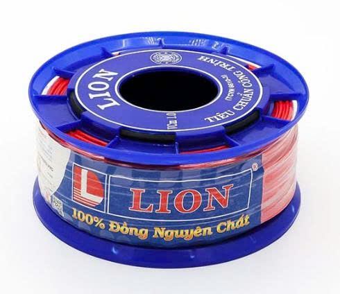 Dây điện đơn mềm Lion Vcm 6.0 màu nâu, ruột đồng, cách điện PVC, cuộn 100m