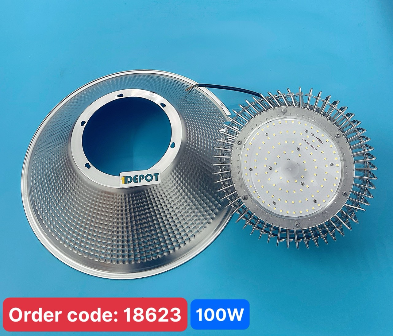Đèn led nhà xưởng 100w JCV-NXF100-450/CE, ánh sáng trắng