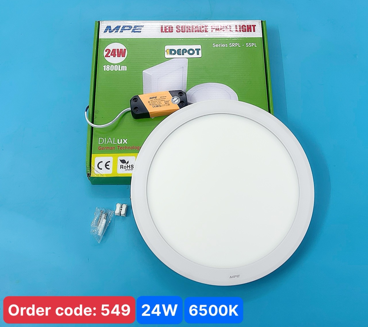 Đèn Led panel 24W MPE SRPL-24T ánh sáng trắng, loại tròn nổi ốp trần