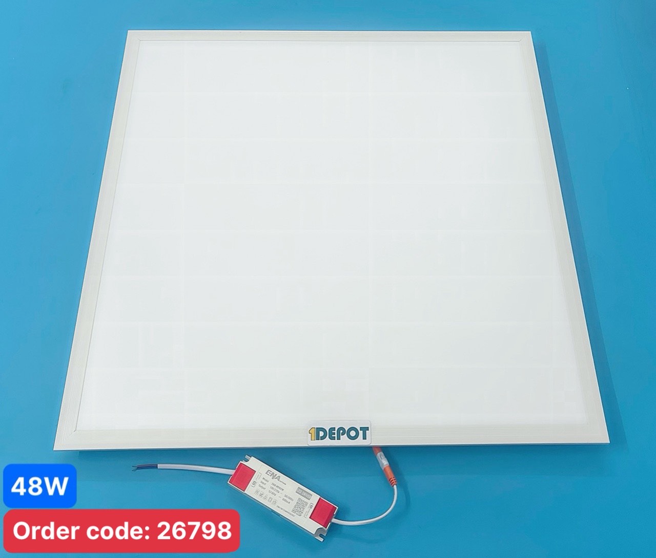 Đèn Led Panel tấm lớn 48W, kích thước 600x600, ánh sáng trắng, ENA-PLB48-0606T