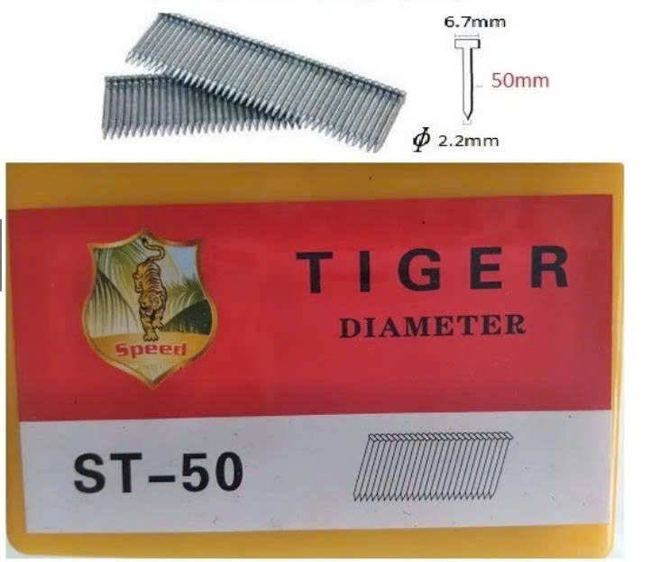 Đinh bắn bê tông Tiger ST50, chiều dài thân đinh 50 mm, 646 cây đinh/hộp