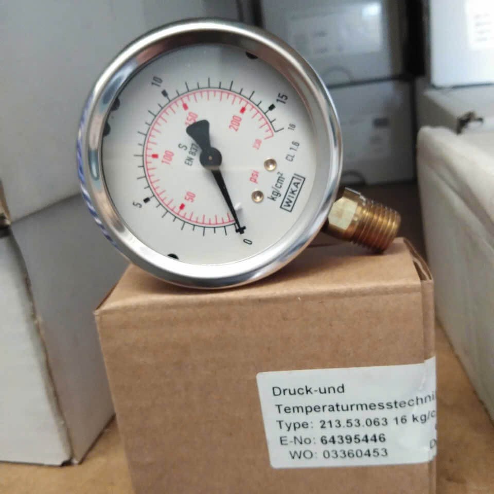 Đồng hồ đo áp suất WIKA 213.53 dải đo -1-1BAR, có dầu
