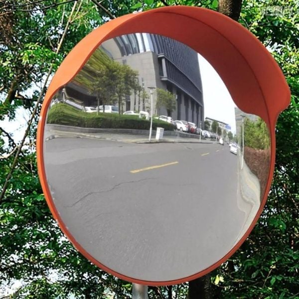 Gương cầu lồi vành nhựa màu cam, đường kính 60cm