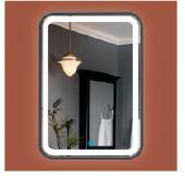Gương phòng tắm Vanni GVL - 02 , KT: 50x70cm , viền INOX xi đen