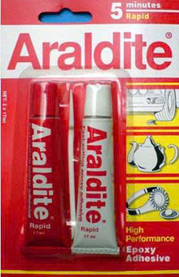 Keo 2 thành phần Araldite, dán khô nhanh 5 phút 17ml