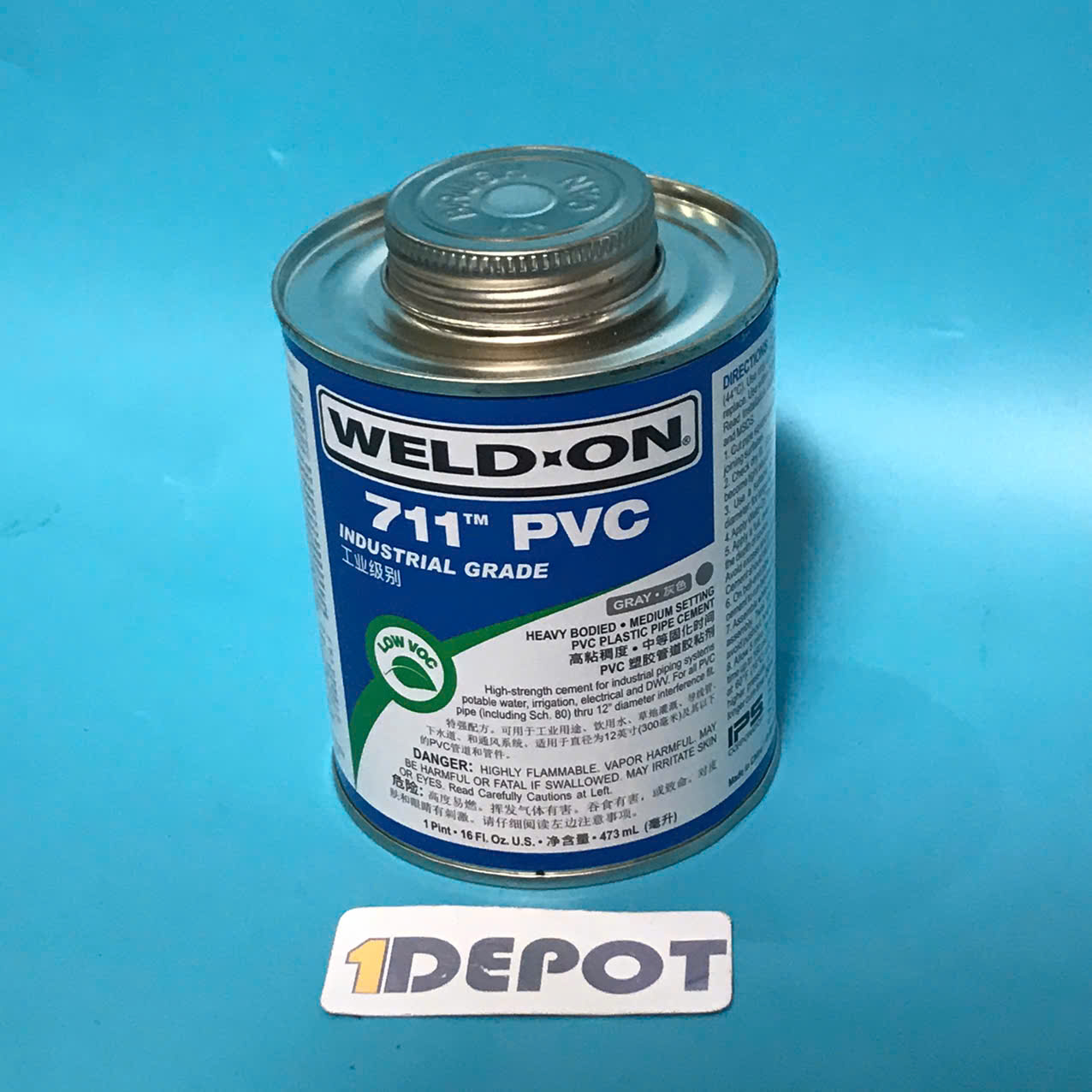 Keo dán ống PVC Weld-on 711PT Gray 473ml , màu xám