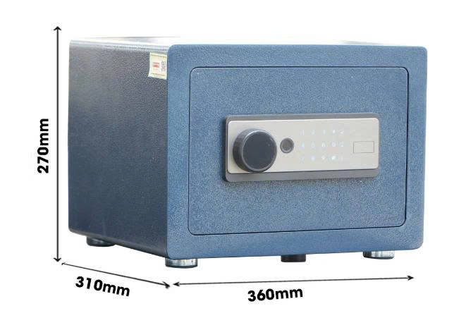 Két sắt mini khách sạn Century CF26VTDT khóa vân tay điện tử, H27x D35 x R31cm, màu xanh navy
