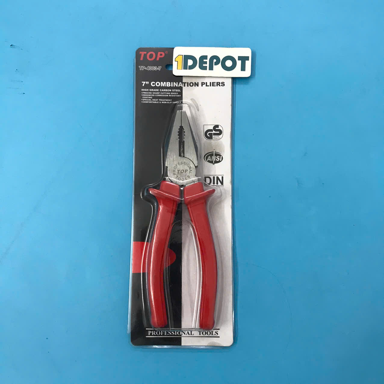 Kìm điện Top TP-4003-7 cán đỏ , kích thước 7 inch (180mm)