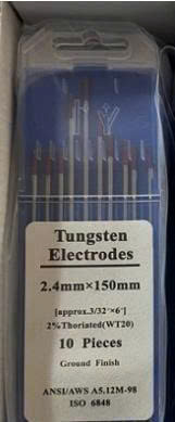 Kim hàn tig inox Tungsten WT20 đầu đỏ Ø2.4mm*150mm (10 Cái/Hộp)