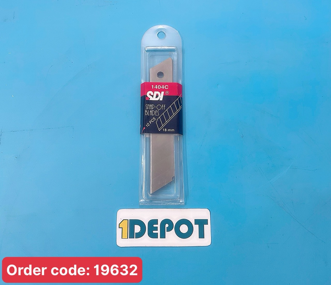 Lưỡi dao rọc giấy SDI lớn 1404C 18mm, 10 lưỡi/ vỉ