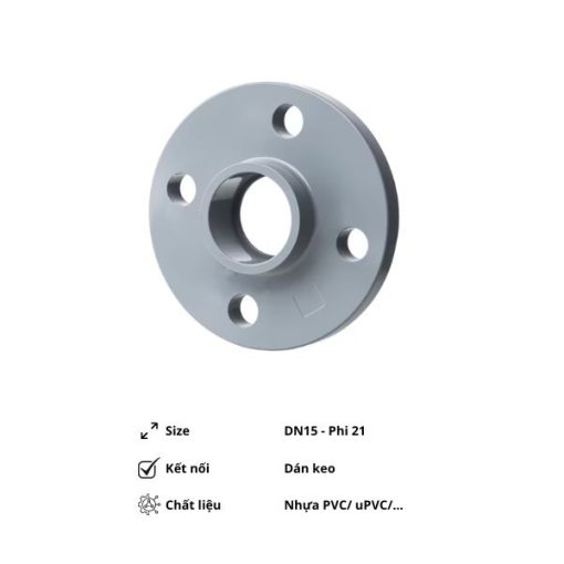 Mặt bích nhựa Ø21 – DN15