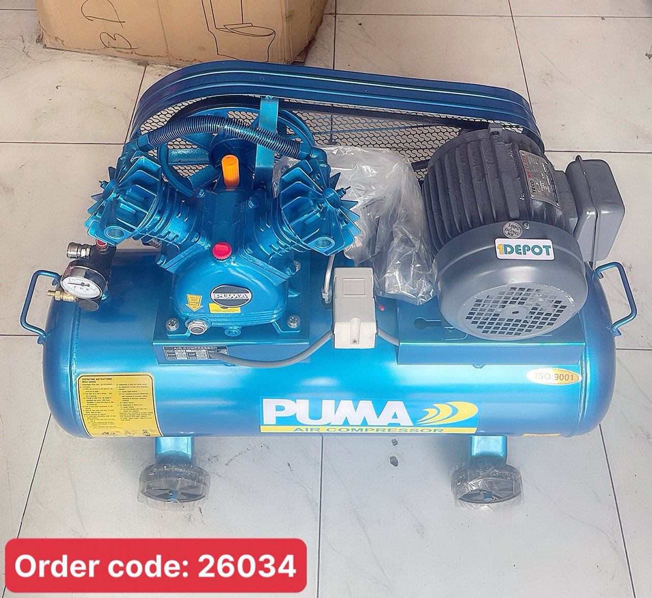 Máy nén khí Puma PK-1075, 1HP - 75L (có dầu), xuất xứ Taiwan