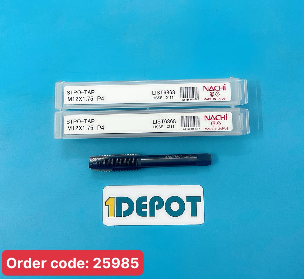 Mũi taro thẳng Nachi STPO12M1.75R- L6868, Cỡ ren M12, bước ren 1.75mm