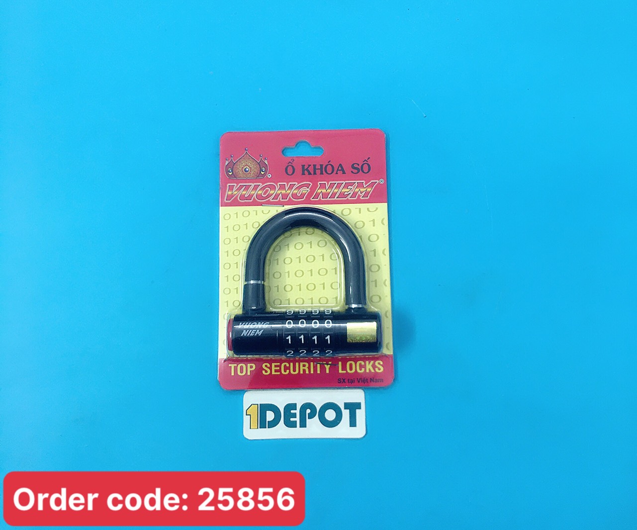 Ổ khóa chữ U mật mã 4 số, màu đỏ hoặc đen