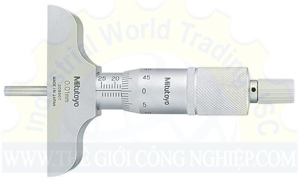 Panme cơ khí đo sâu Mitutoyo 128-102, 0-25mm/ 0.01mm (Đế đo 101.6mm)