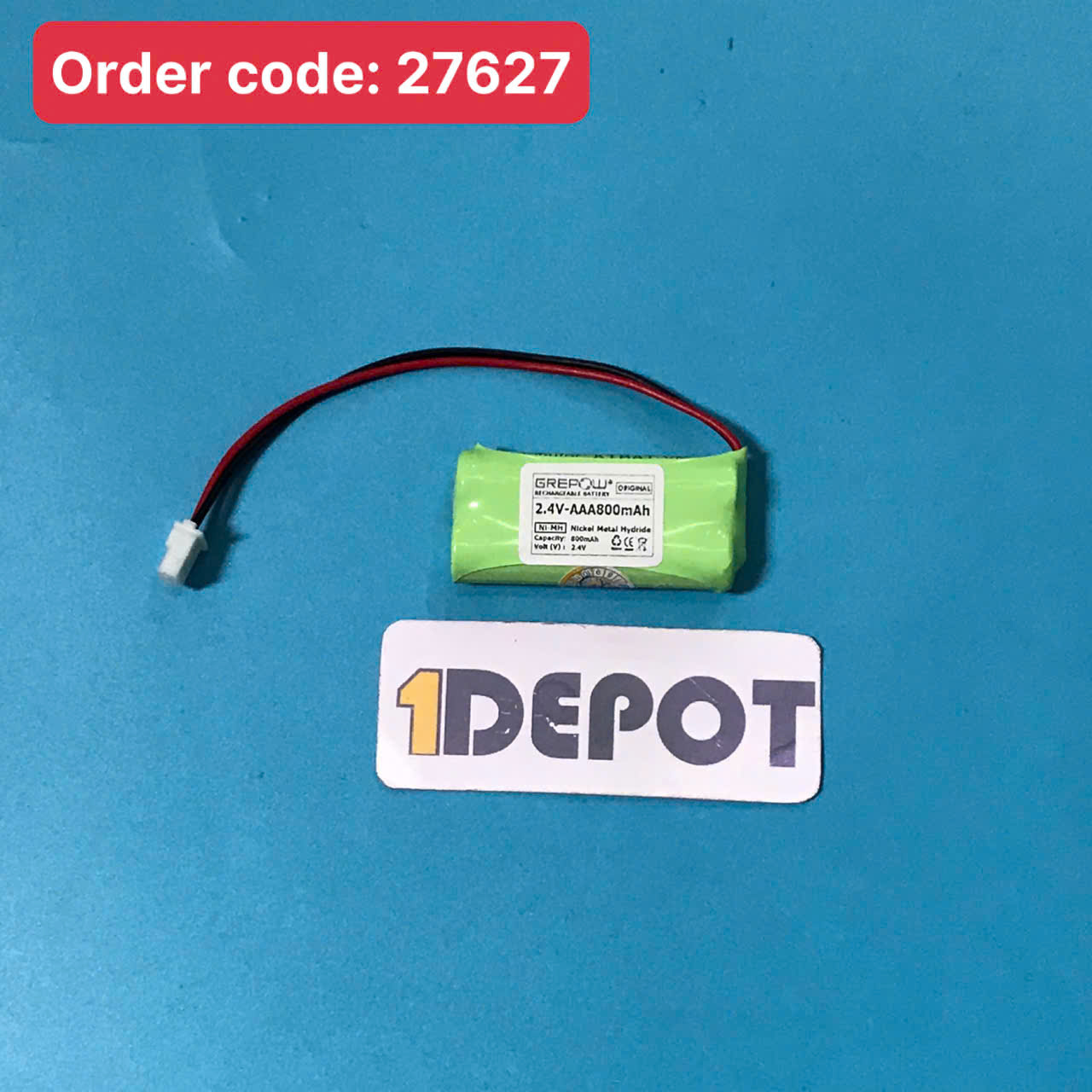 Pin sạc Ni-MH 2.4V 550mAh, bộ 2 pin có jack cắm