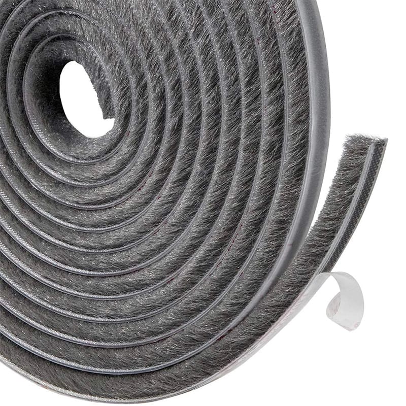 Ron lông nheo dán khe hở khung cửa 9x15mm, 100m, xám/nâu