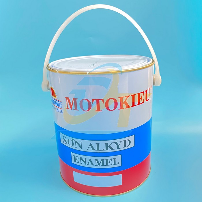 Sơn dầu Alkyd Moto Kiều màu trắng bóng thùng 3kg