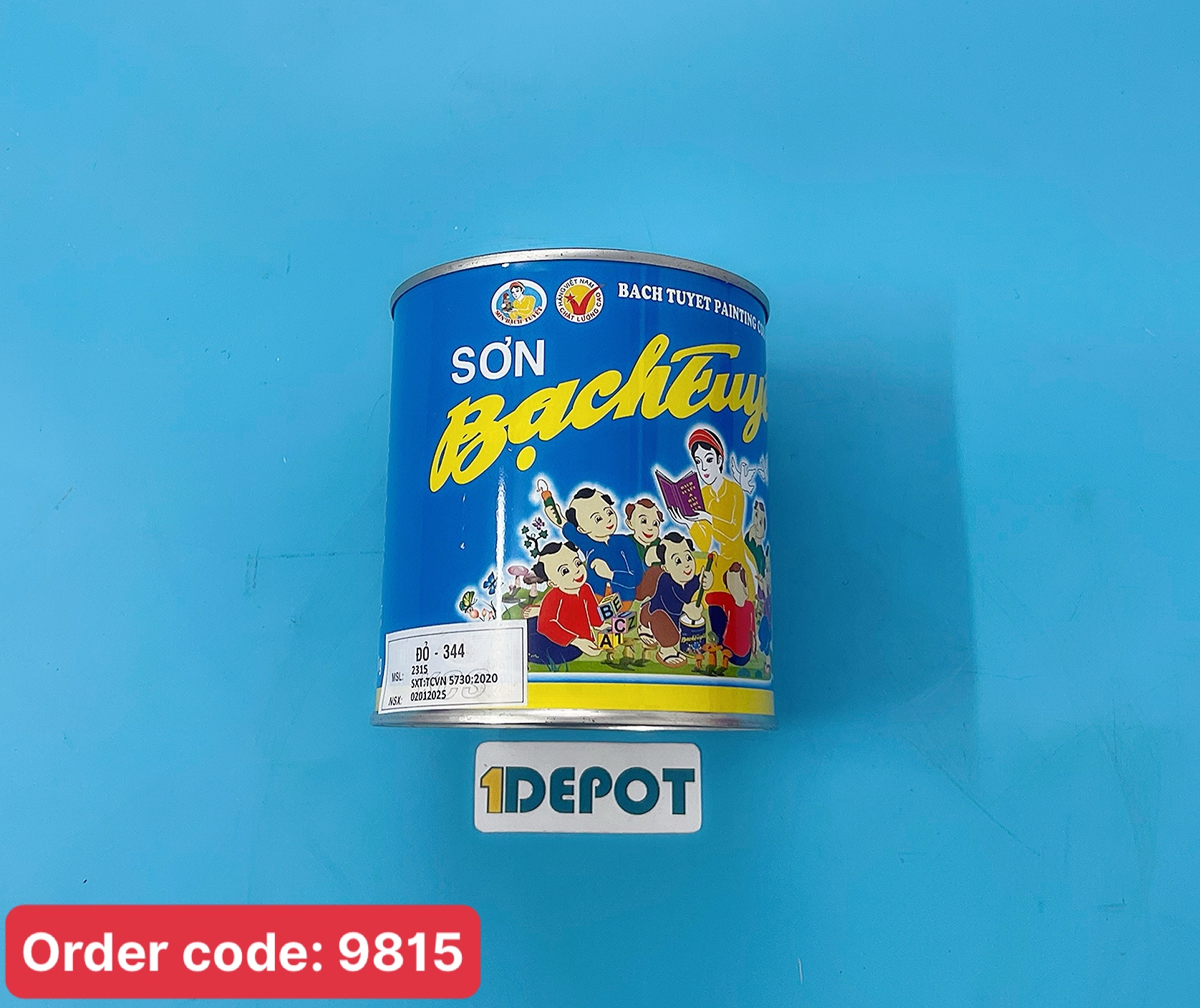 Sơn phủ alkyd (bóng) màu đỏ hộp 0.8kg Bạch Tuyết 344