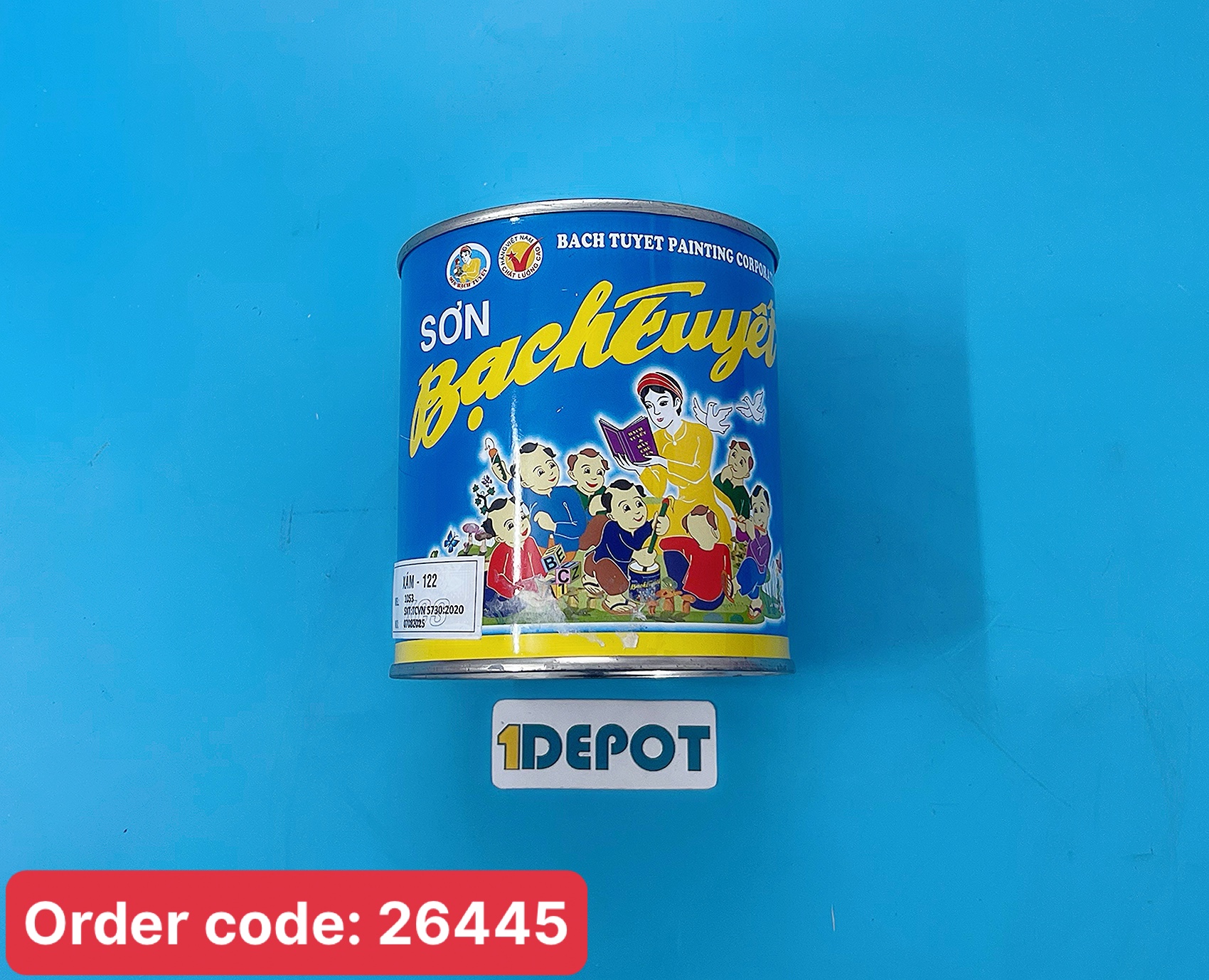 Sơn phủ alkyd (bóng) màu xám hộp 0.8kg Bạch Tuyết 122