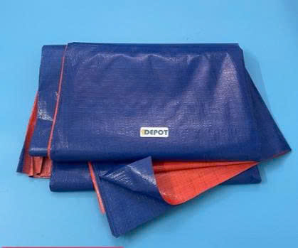 Tấm bạt 12x6m, loại 2 lớp dày 150gr, màu xanh cam