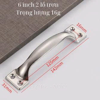 Tay nắm cửa tủ trơn hợp kim nhôm màu bạc dài 142mm, kèm vít