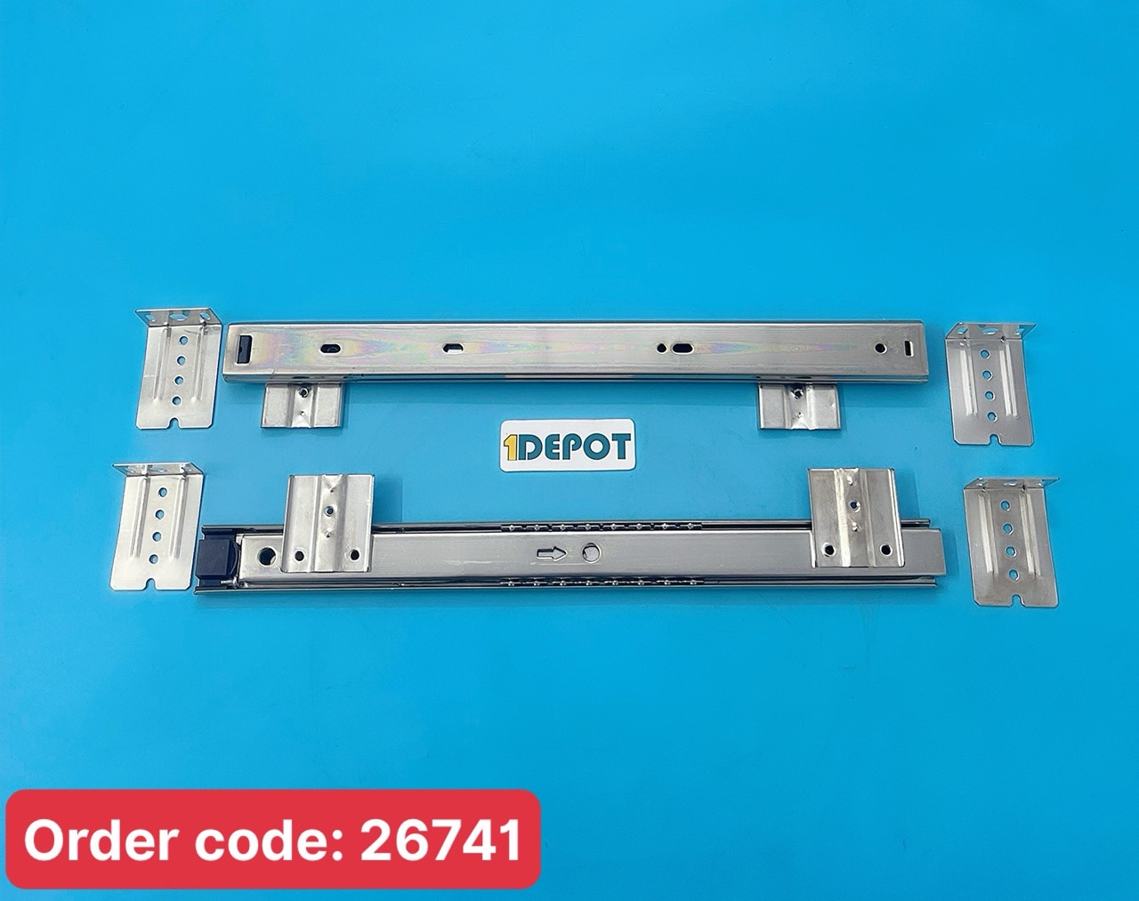Thanh ray tạo ngăn kéo bàn rộng 32mm, dài 358mm, màu trắng