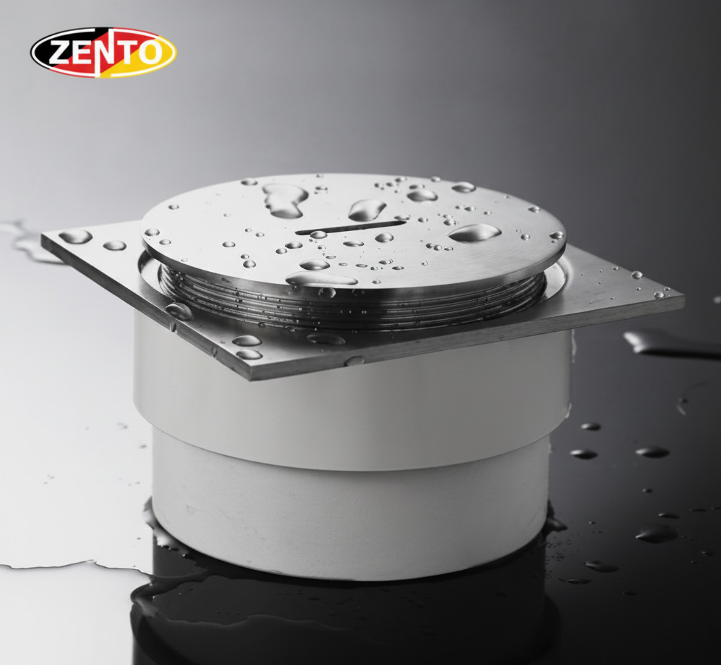Thoát sàn Zento 120x120x64mm Inox 304, chống mùi và côn trùng