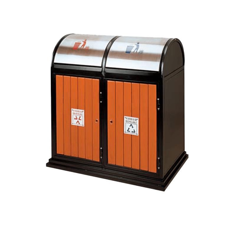 Thùng rác ngoài trời A78.O thép giả gỗ