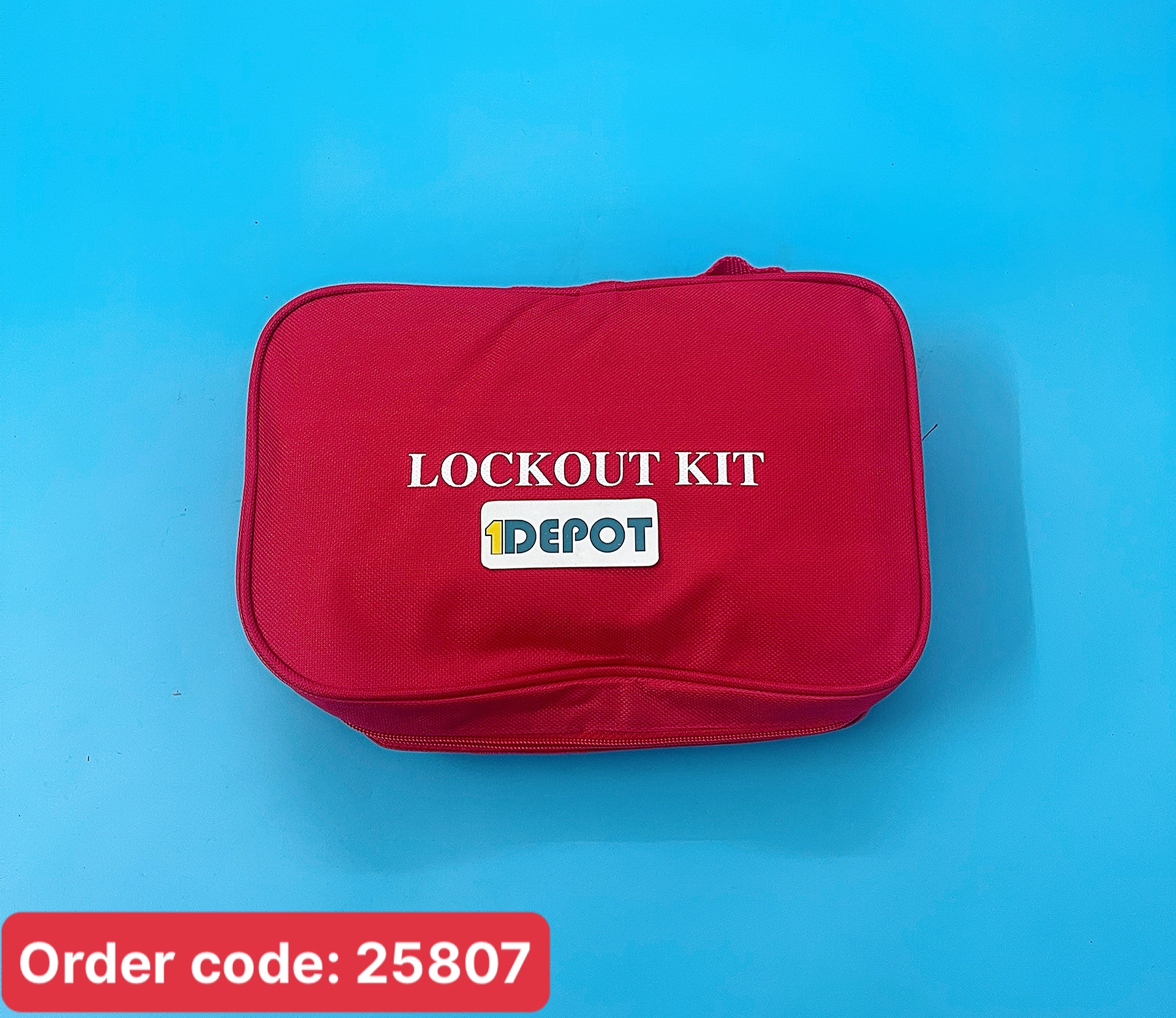 Túi đựng dụng cụ in chữ Lockout kit, chất liệu vải dù, kích thước 260x170x70mm