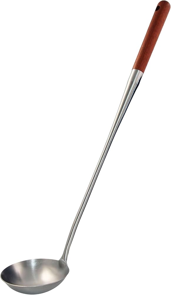 Vá xào inox 304, cán gỗ, kt 14.8x51cm