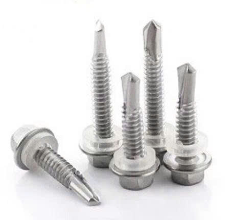 Vít bắn tôn inox 410 đuôi cá đầu lục giác M6.3x75x10c