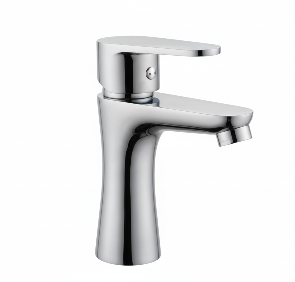 Vòi lavabo nóng lạnh Vanni VN-212, Inox 304 sáng bóng, chống gỉ sét