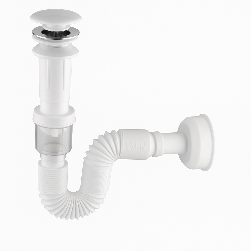 Xi phông Lavabo Vanni VN-100, Inox bền, chống rò rỉ